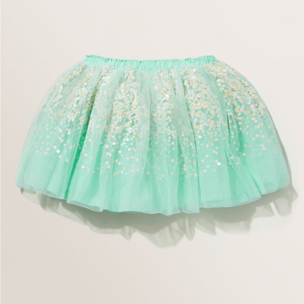 Seed Heritage Turquoise Layered Tutu Skirt Pastel Sequins Size 2T